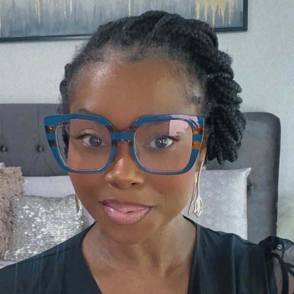 New Arrival Clear Frames “Square Biz” Blue & Tortoise - Picture 4 of 8